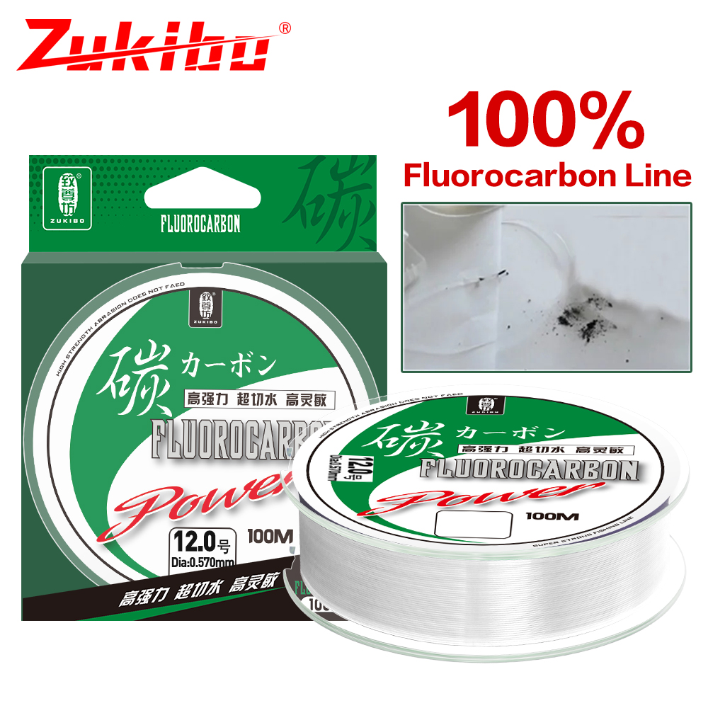 Fluorocarbon Line - ZUKIBO 50m 100m 100% Fluorocarbon lenza