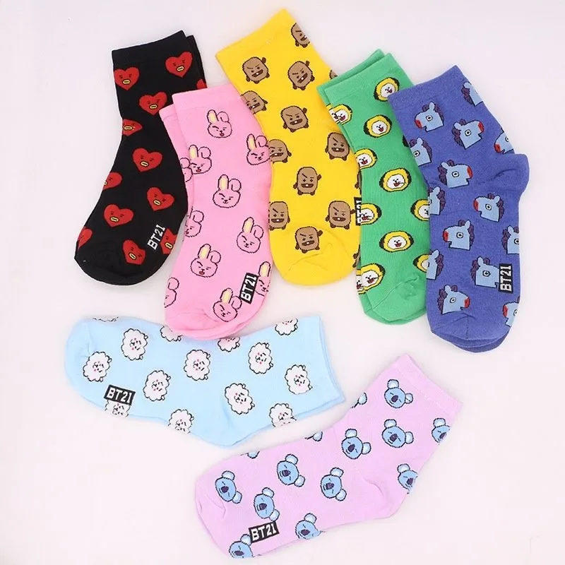 Tippet Line - Calzini Kawaii BT21 Cartoon, Calze a