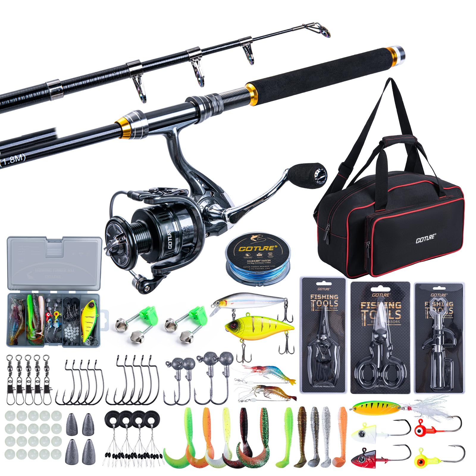 Fishing Line Spooler - Goture Canna da pesca telescopica e
